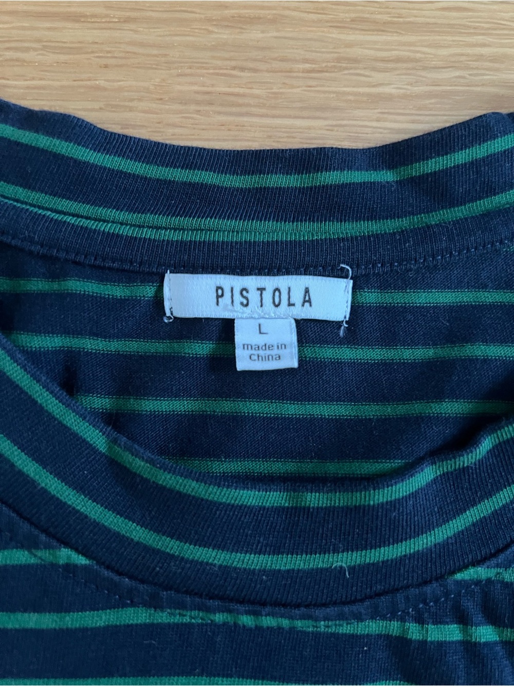 pistola Navy and Green Striped Short Sleeve Tee - Picture 2 of 2